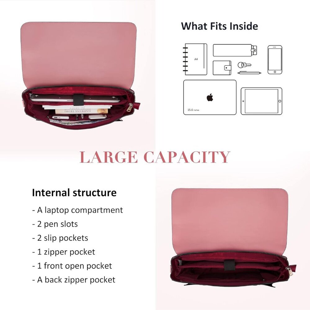 Pink & White Structured Backpack Satchel - Picture 4 of 7